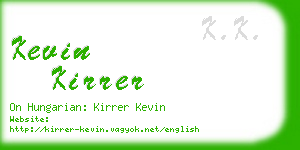 kevin kirrer business card